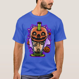 Pastel Halloween Pumpkin Squash Boba Bubble Tea Ha T-Shirt