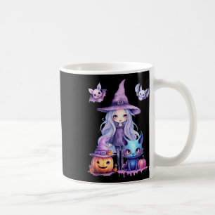 Pastel Halloween Witch Cat Pumpkin Pastelcore Coffee Mug