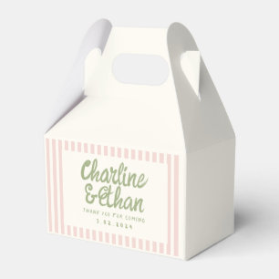 Pastel Handwriting Retro Wedding Favor Box