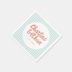 Pastel Handwriting Retro Wedding Napkins