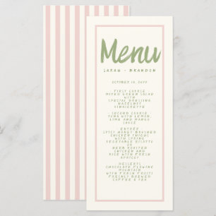 Pastel Handwriting Typography Retro Wedding Menu