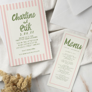 Pastel Handwriting Typography Retro Wedding Menu
