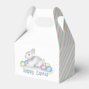 Pastel Happy Easter Bunny Simple Typography Favor Box
