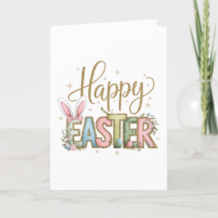 Pastel Happy Easter Holiday Card