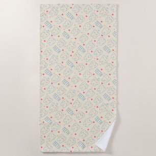 Pastel Happy Teeth Pattern Beach Towel