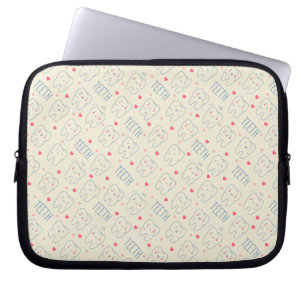 Pastel Happy Teeth Pattern Laptop Sleeve