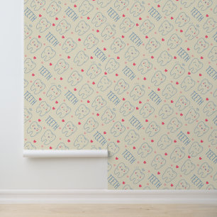 Pastel Happy Teeth Pattern Wallpaper