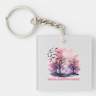 Pastel Haunted Forest – Spooky-Cute Pastel Purple Keychain