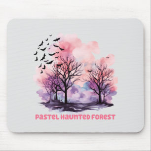 Pastel Haunted Forest – Spooky-Cute Pastel Purple Mouse Pad