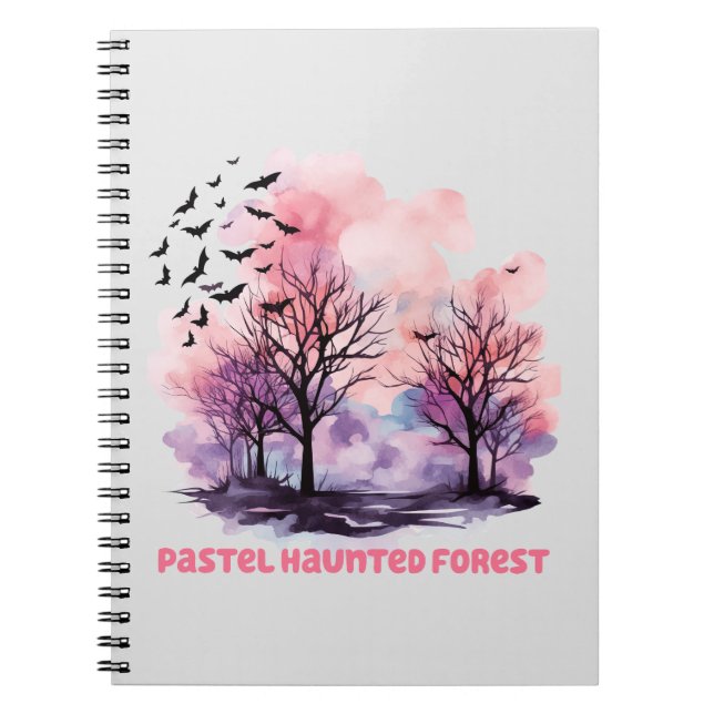 Pastel Haunted Forest – Spooky-Cute Pastel Purple Notebook (Front)