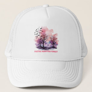 Pastel Haunted Forest – Spooky-Cute Pastel Purple Trucker Hat