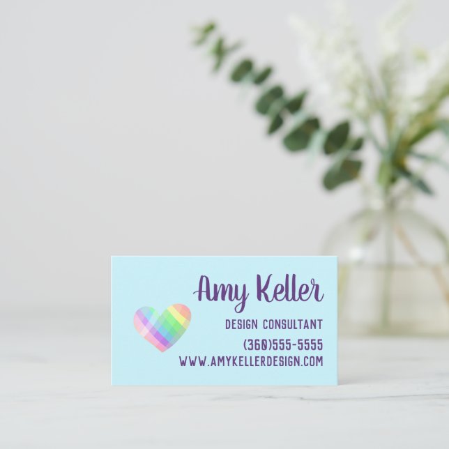 Pastel Heart Business Card (Standing Front)