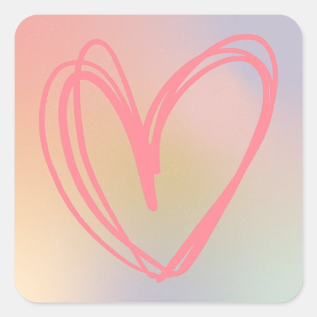 Pastel Heart" Sticker (Front)