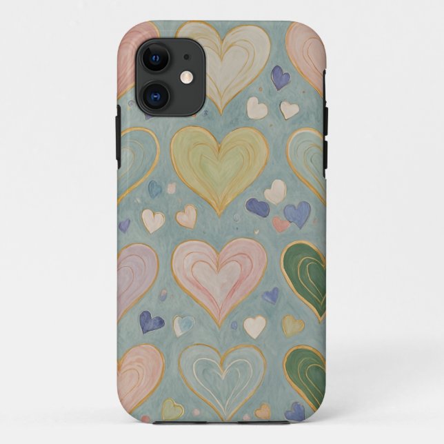 Pastel Heart Tapestry Case-Mate iPhone Case (Back)