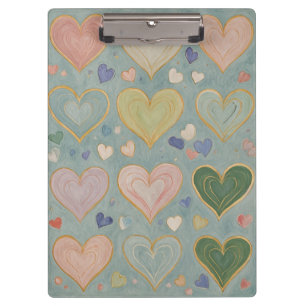 Pastel Heart Tapestry Clipboard