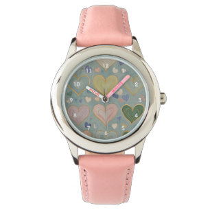 Pastel Heart Tapestry Watch