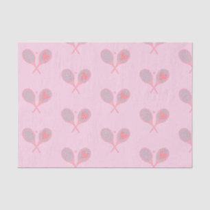 Pastel Heart Tennis Player Racquets Ball Design  Tissue Paper