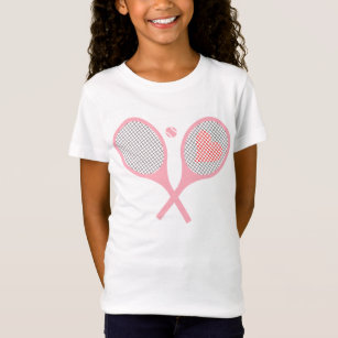 Pastel Heart Tennis Player Racquets Ball Girl T-Shirt