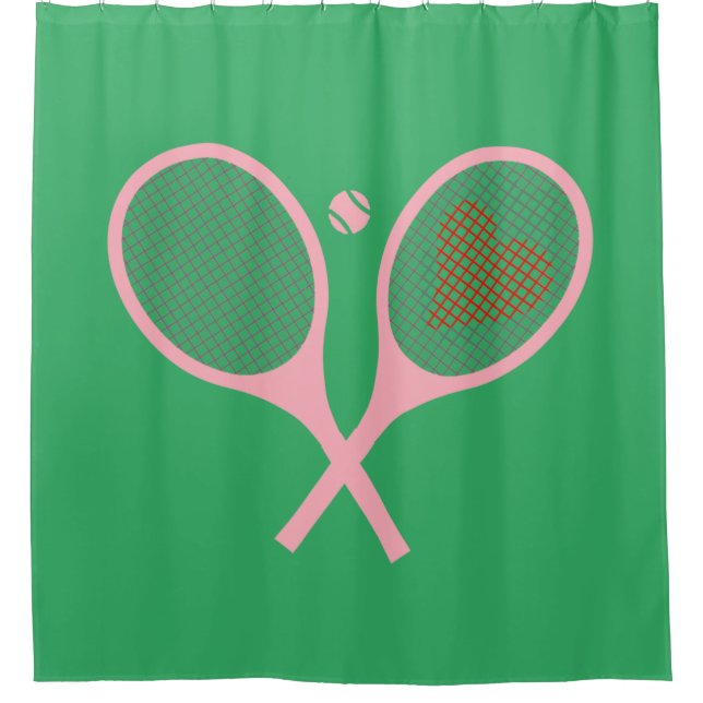 Pastel Heart Tennis Player Racquets Ball Green (Front)