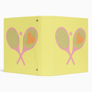 Pastel Heart Tennis Player Racquets Ball Preppy Binder