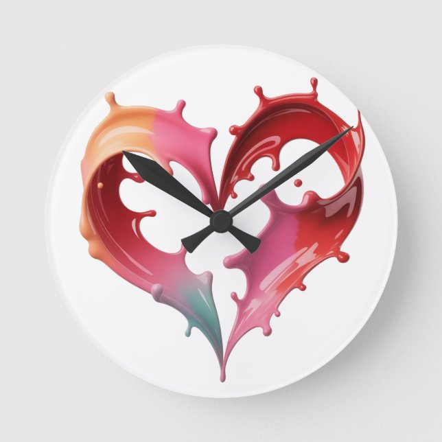 Pastel Heart Wall Clock (Front)