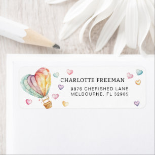 Pastel Hearts Baby Shower Address Label