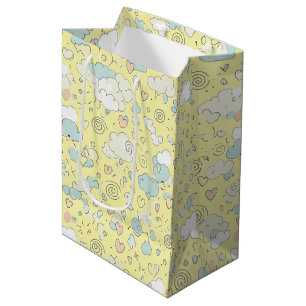 Pastel Hearts & Clouds Watercolor Dream (1) Medium Gift Bag
