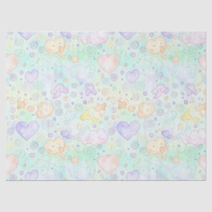 Pastel Hearts & Clouds Watercolor Dream (2) Tissue Paper
