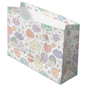 Pastel Hearts & Clouds Watercolor Dream (6) Large Gift Bag