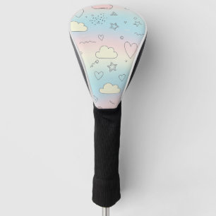 Pastel Hearts & Clouds Watercolor Dream (8) Golf Head Cover