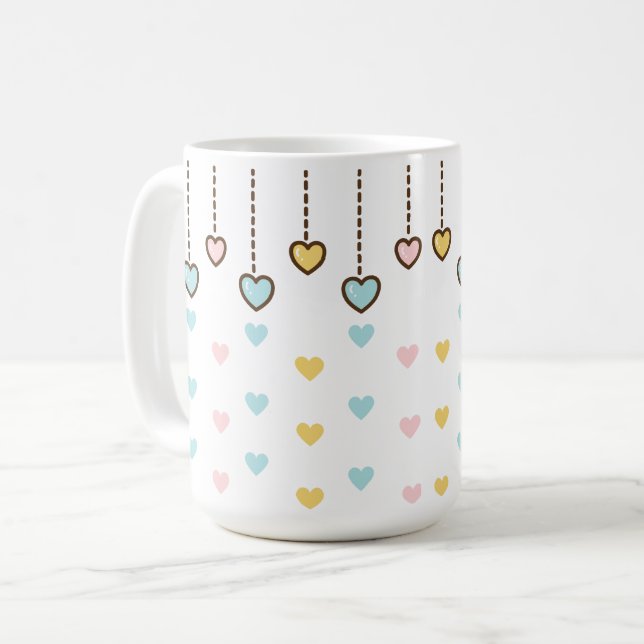Pastel hearts. coffee mug (Front Left)