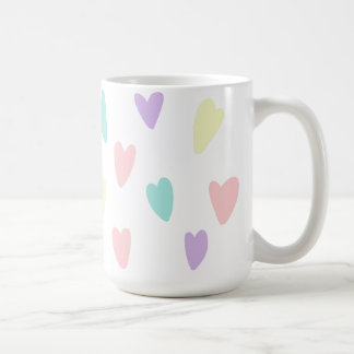 Pastel hearts coffee mug