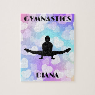 Pastel Hearts GYMNASTICS PUZZLE Personalized