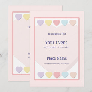 Pastel Hearts Invitation