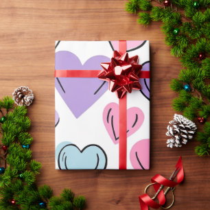 Pastel Hearts Love Wrapping Paper