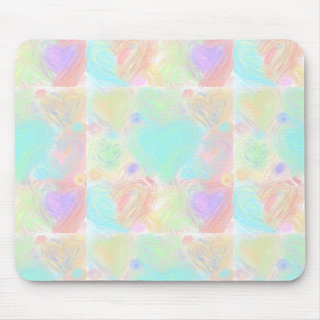 Pastel Hearts Mouse Pad (Front)