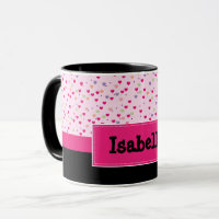 Pastel Hearts on Pink Personalized