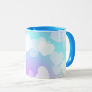 Pastel hearts two toned coffee & tea  mug