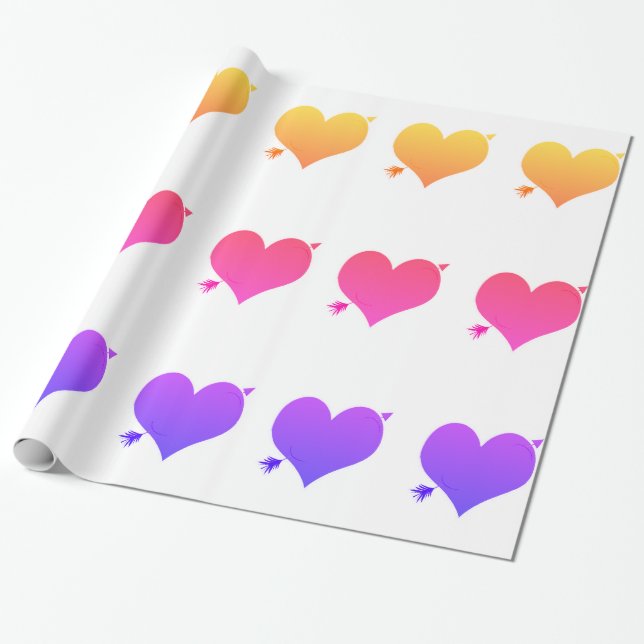 Pastel Hearts Wrapping Paper (Unrolled)
