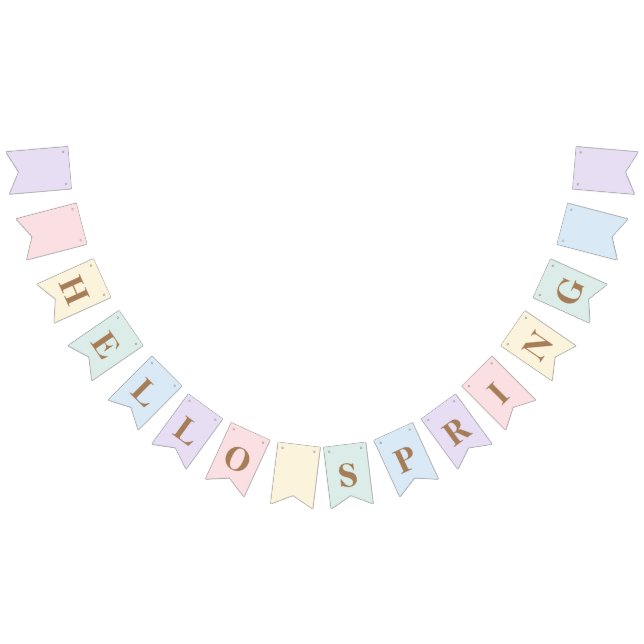 Pastel Hello Spring Bunting Flags (All)