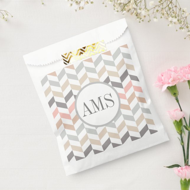 Pastel Herringbone Monogram  Favour Bag (Sealed)