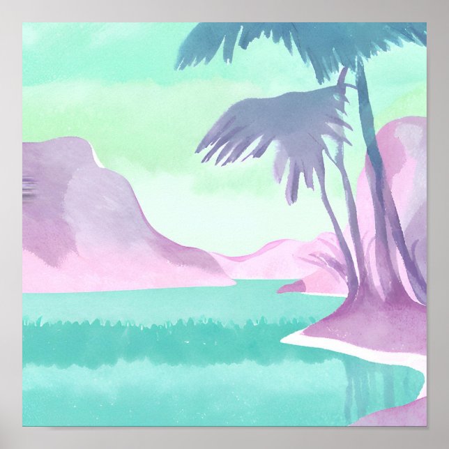 Pastel hidden lagoon poster (Front)