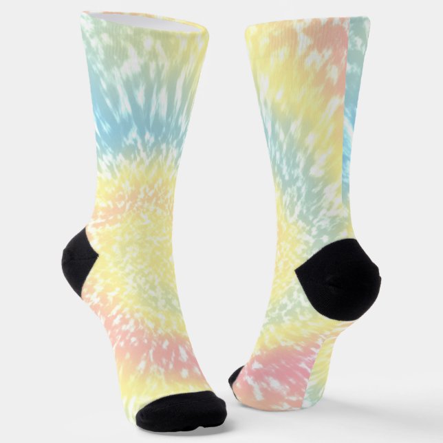 Pastel Hippy Tie Dye Socks (Angled)