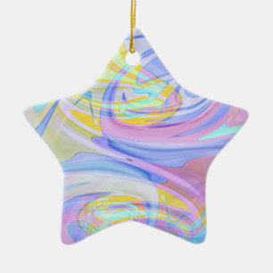 pastel hologram ceramic ornament
