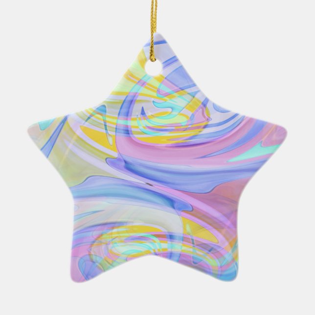 pastel hologram ceramic ornament (Front)