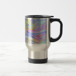 pastel hologram travel mug
