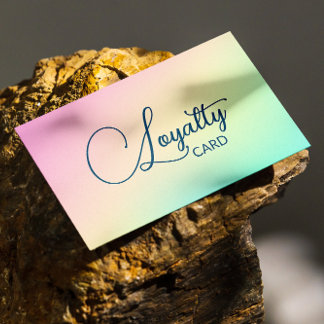 Pastel Holographic Elegant Script Calligraphy  Loyalty Card