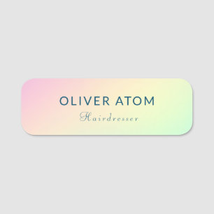 Pastel Holographic Esthetician Aesthetic Name Tag