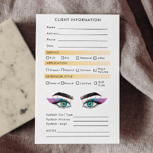 Pastel Holographic Eyelash Extensions Carte