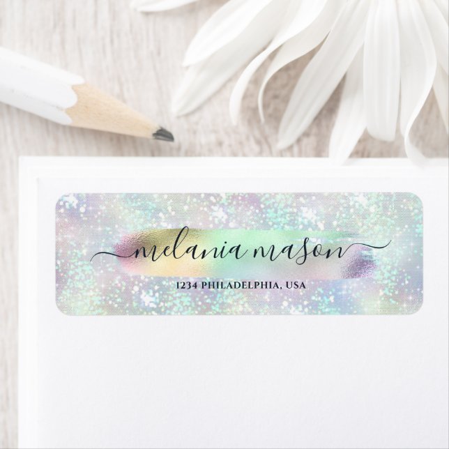 Pastel Holographic Glam Parties scintillant Élégan (En situation)